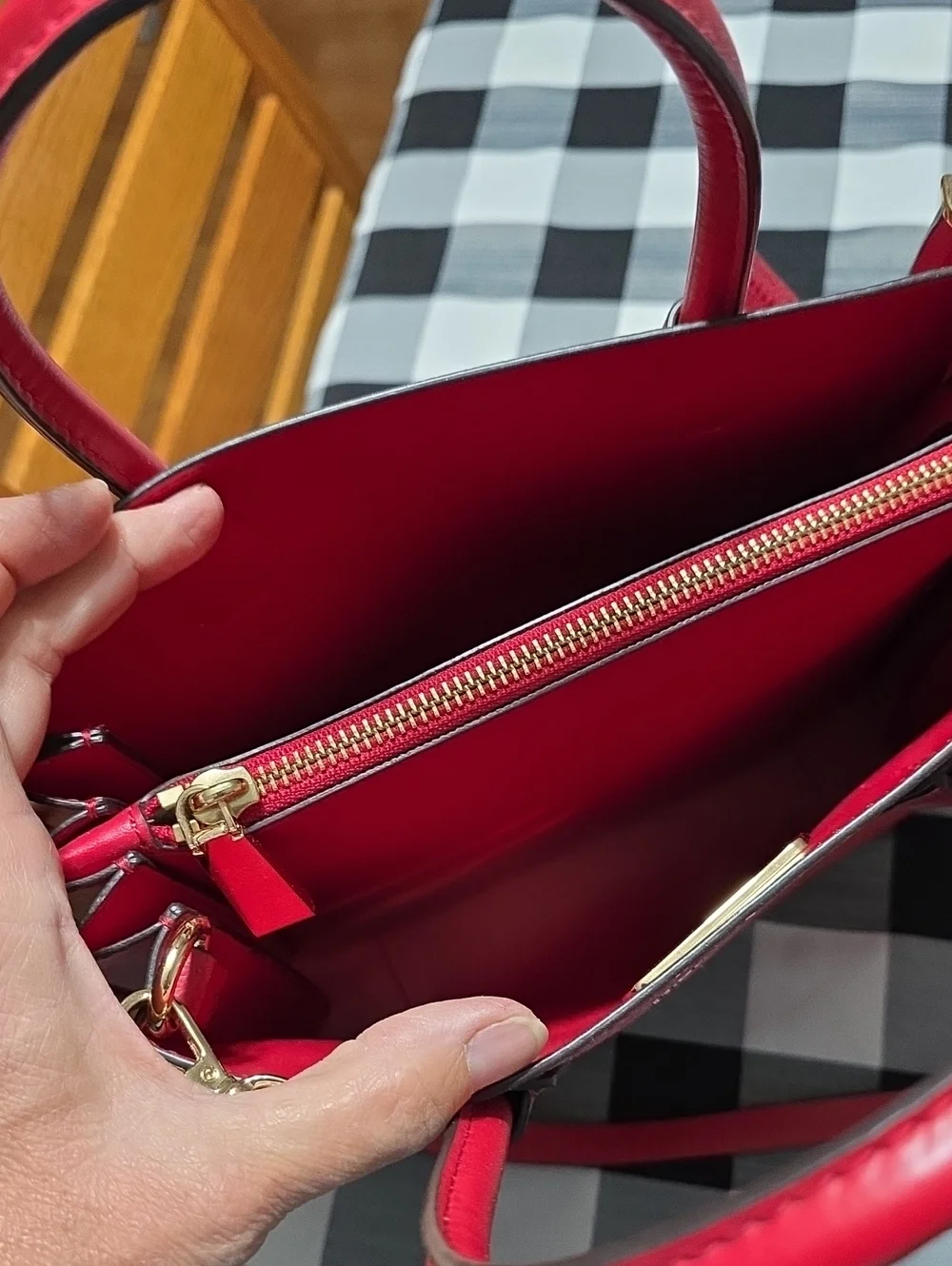 Michael Kors Red Pebbled Leather Mini Satchel with Shoulder Strap